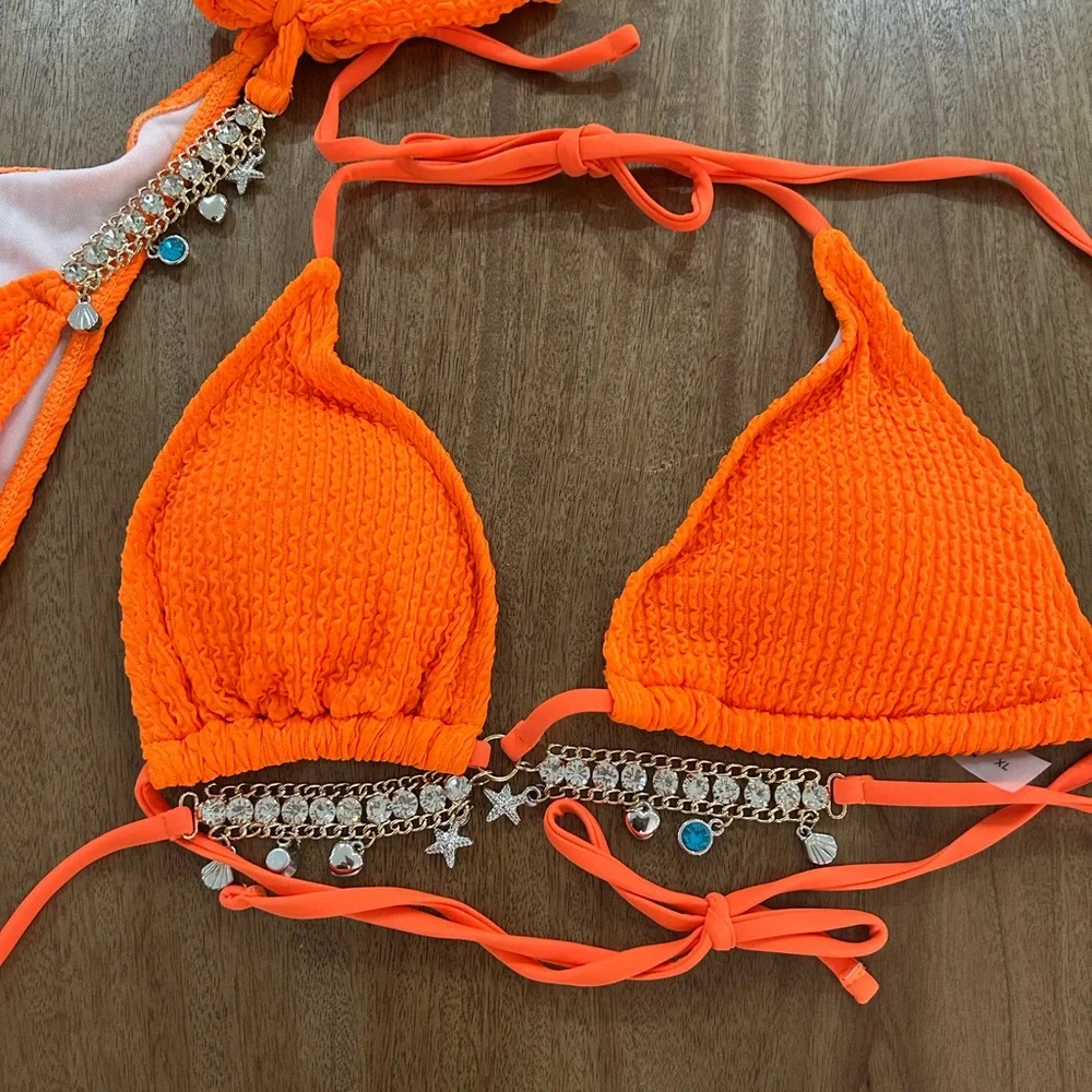 SHEIN Bright Orange Bikini Set - Picture 3 of 12